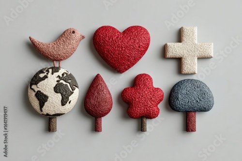 Emblematic visual of World Humanitarian Day with symbolic humanitarian icons