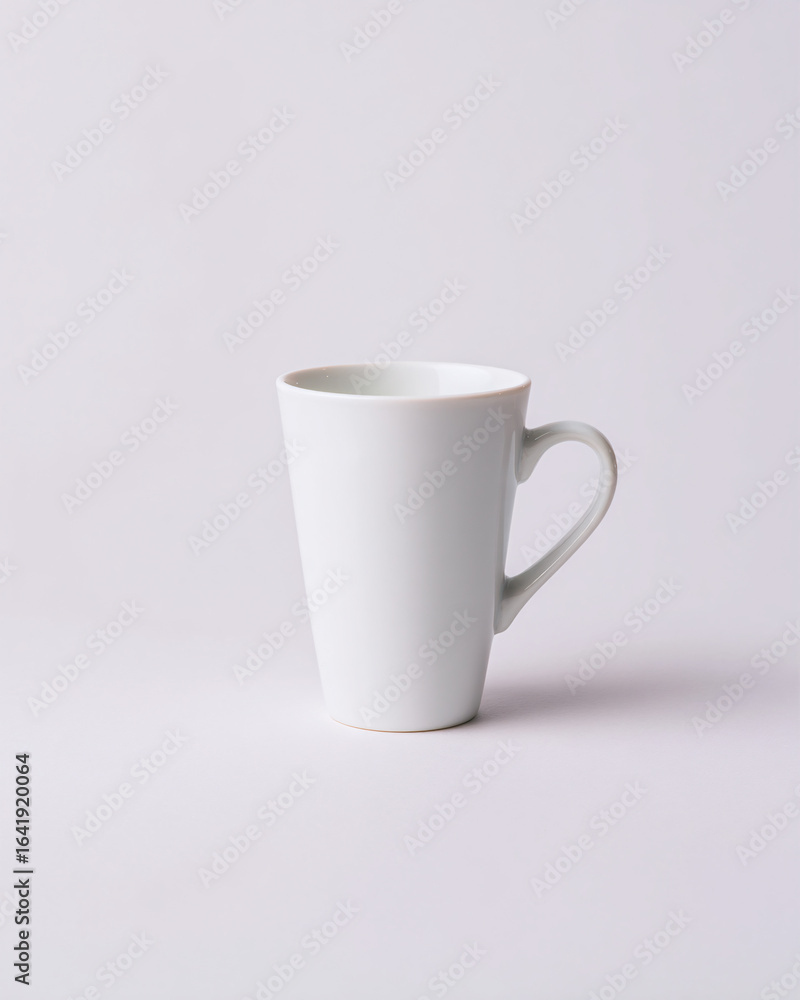 Obraz premium Minimalist White Coffee Mug on Light Background