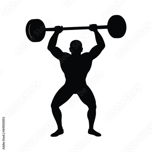 Dynamic Weightlifting Athlete Silhouette Graphic