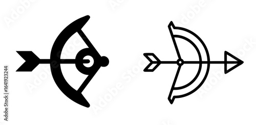 Archery Icon Symbol for Sports Target Shooting Competition Design