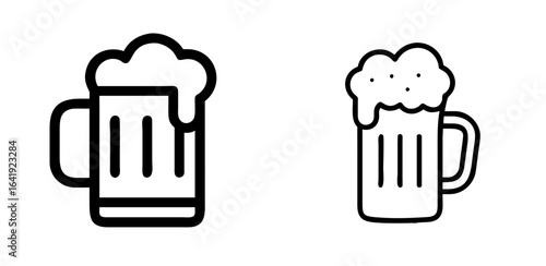 Beer Mug Icon for Alcohol Drink Bar Pub Festival Design