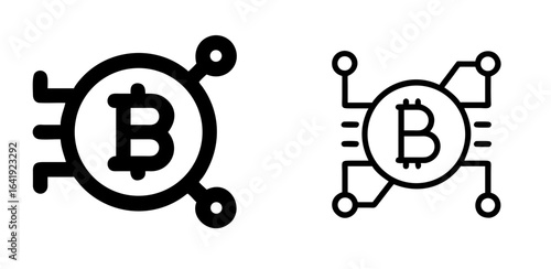 Bitcoin Icon Symbol for Cryptocurrency Digital Money Blockchain Design