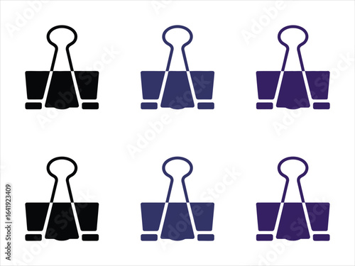 Binder clips black blue office