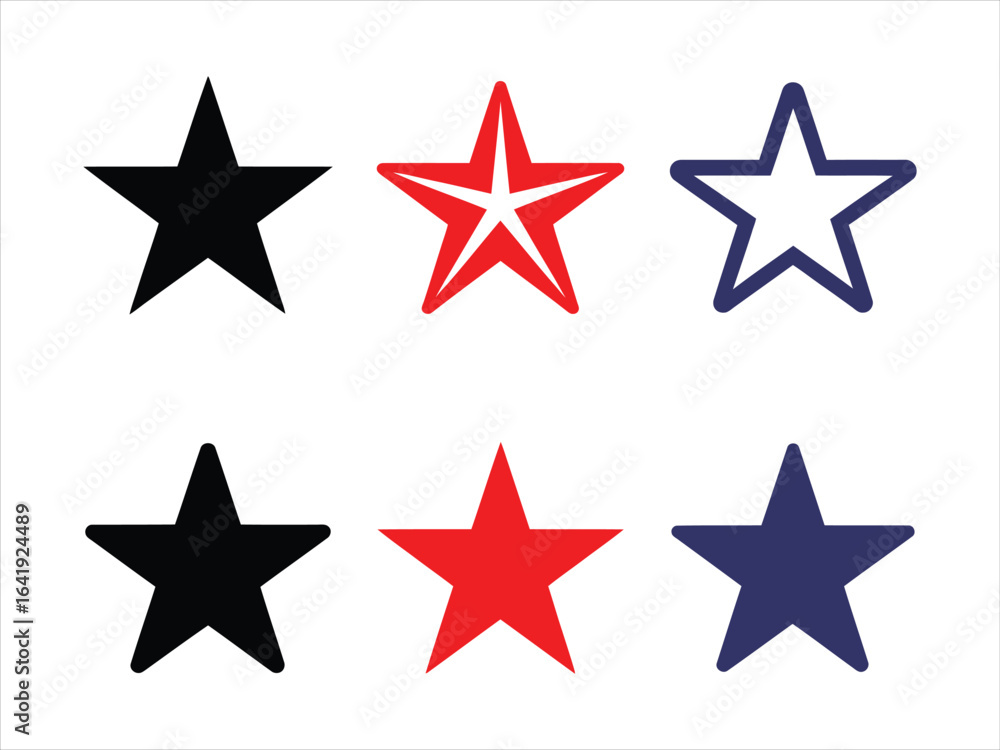 Black red blue stars vector Black red blue stars vector