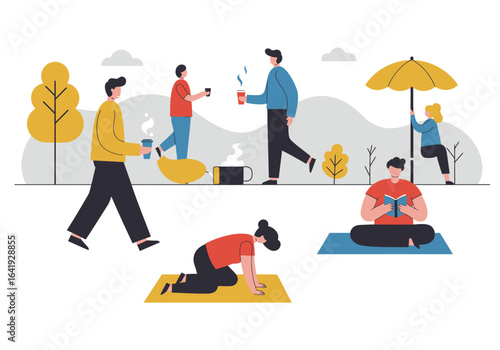 Modern Flat Vector Illustration of People Lifestyle Template
