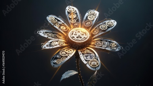 Mechanical flower with gears