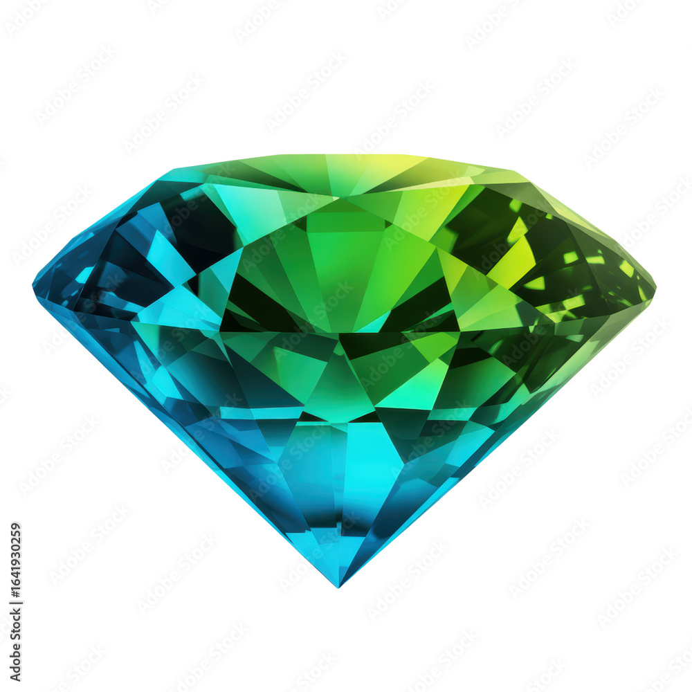Green and Blue Faceted Gemstone Illustration
Green and Blue Faceted Gemstone Illustration