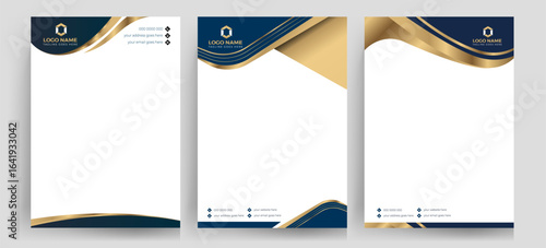 Elegant Luxury Letterhead – Black and Gold Corporate Stationery Template