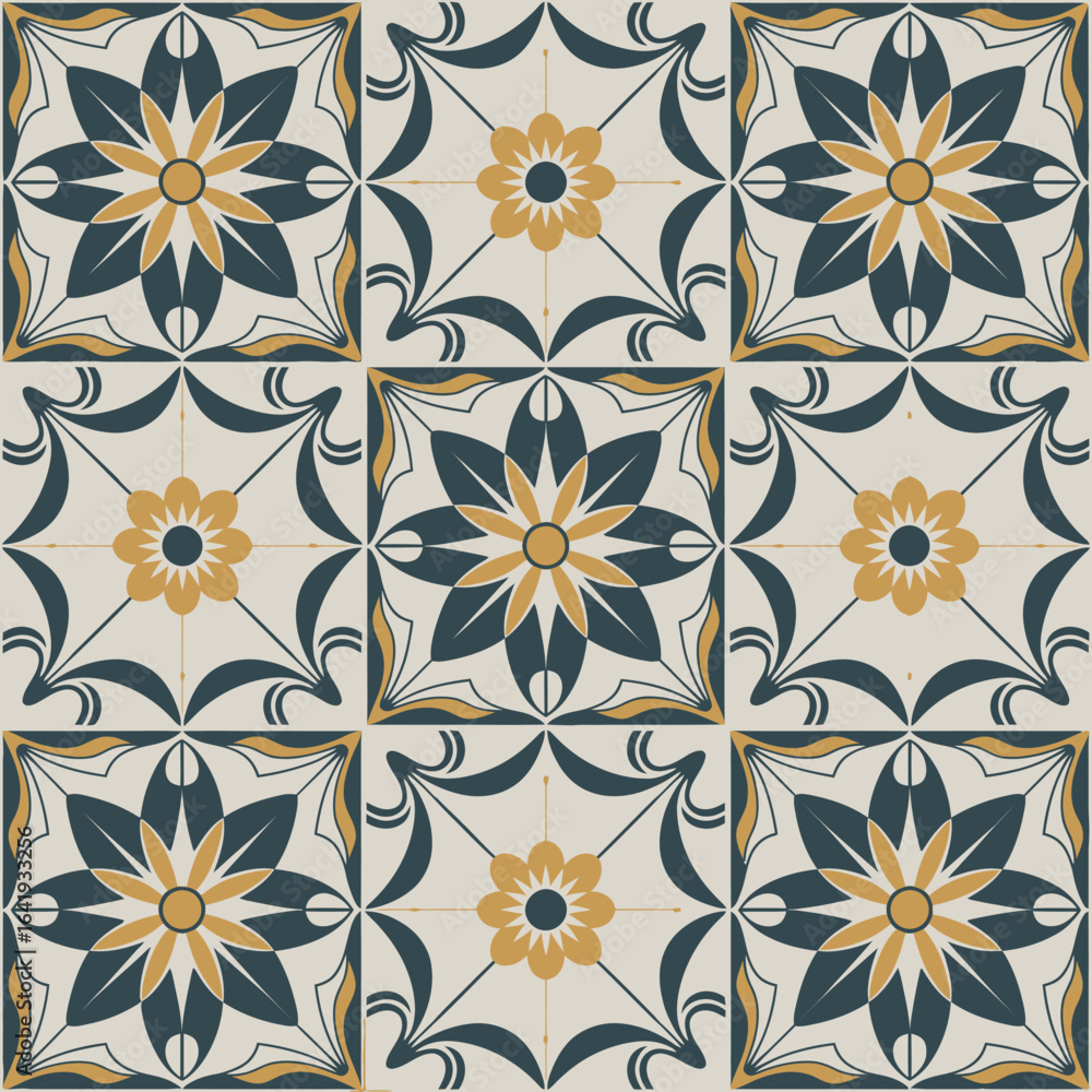 Fototapeta premium vector illustration hires Collection of High-Resolution Abstract Seamless ornament Patterns with Diverse Designs and Textures 