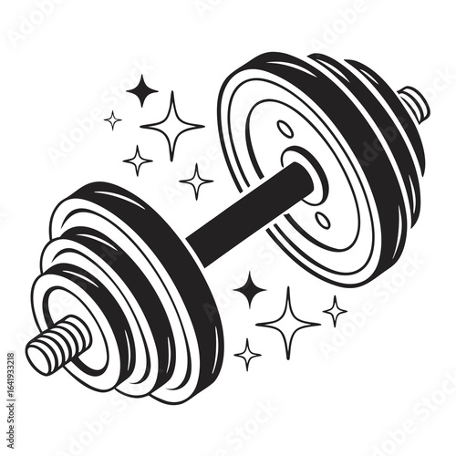vector illustration of a dumbbell