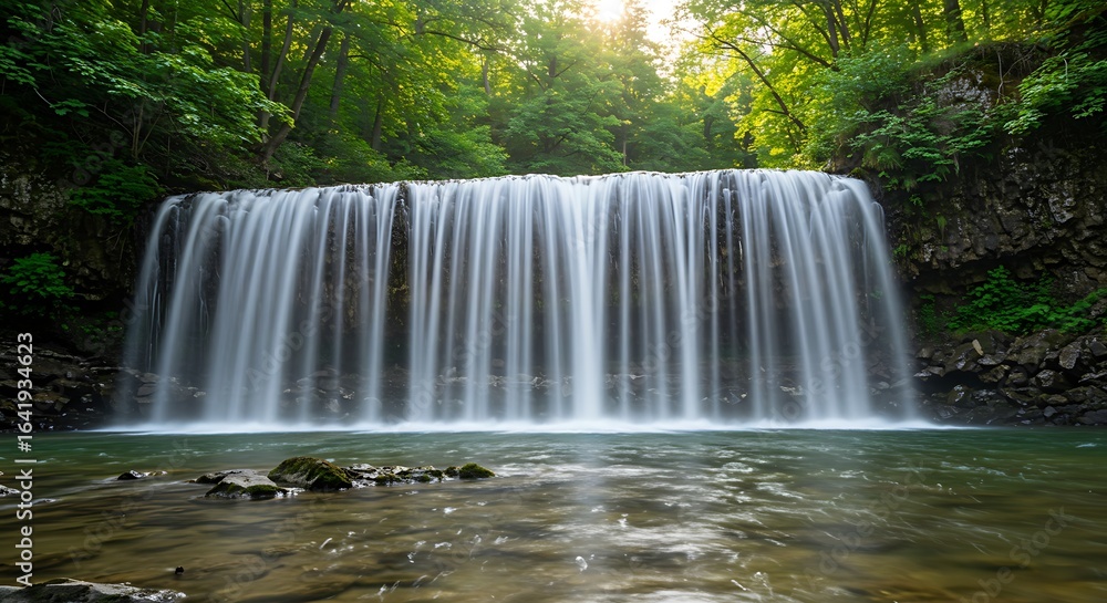 Obraz premium A closeup shot of Gostilje waterfall in the forest in Serbia - scenic perspective