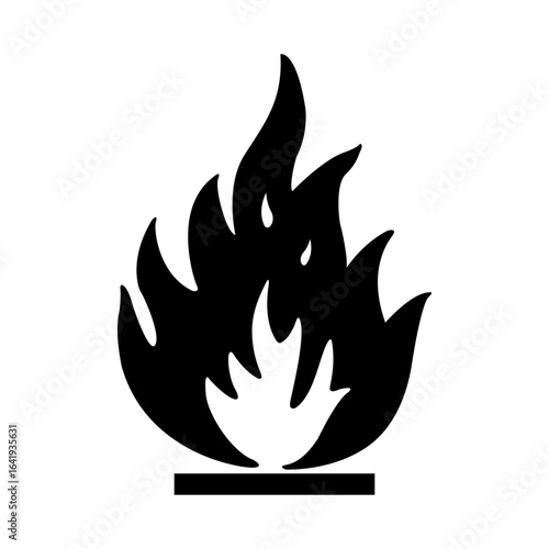 Flammable substances sign. The product or contents of the package may easily catch fire under certain conditions. Warning symbol. Labeling on the package. Safety system.