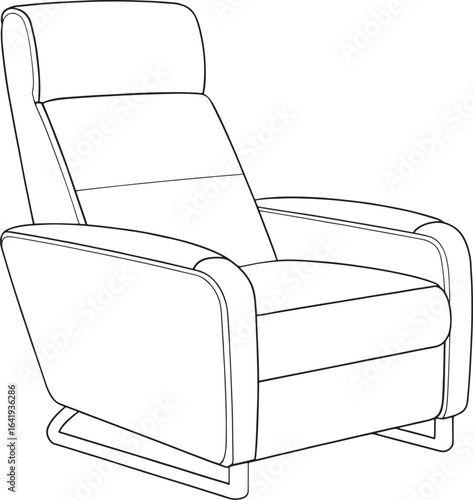 Modern recliner illustration perfect for stylish interior design and comfortable home furnishing projects