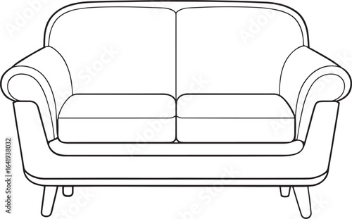 Loveseat outline illustration perfect for minimalist modern interiors and stylish home furnishing projects