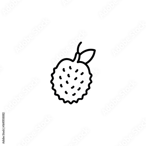 A pulasan fruits icon line art vector illustration.