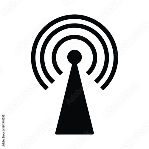 4G LTE Signal Tower Icon Silhouette
