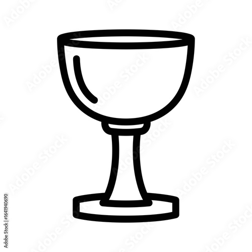Line art illustration of chalice  on white background  icon
 icons representing Catholic religion