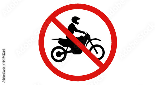 No Motorcycles Allowed Sign with Rider