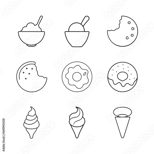 Sweet Treats And Desserts Icons Set