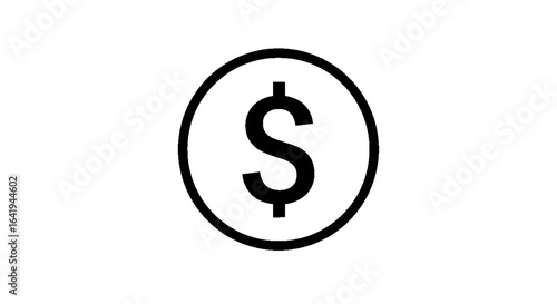 Simple Dollar Sign Icon in Circle, Money & Finance Symbol