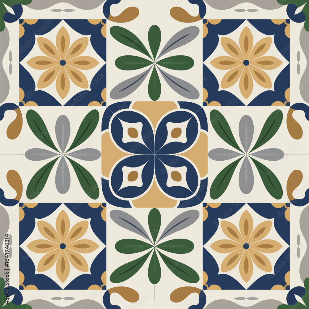 Fototapeta premium vector illustration hires Collection of High-Resolution Abstract Seamless ornament Patterns with Diverse Designs and Textures