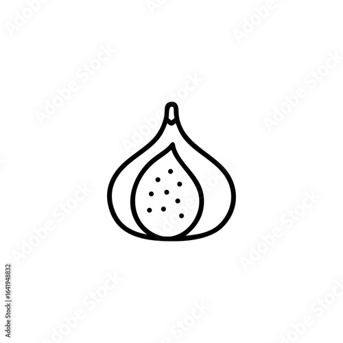 A fig fruits icon line art vector illustration.