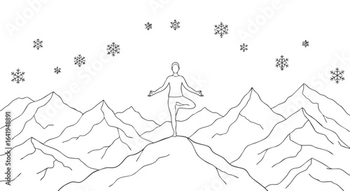 Yoga on Mountain Peak