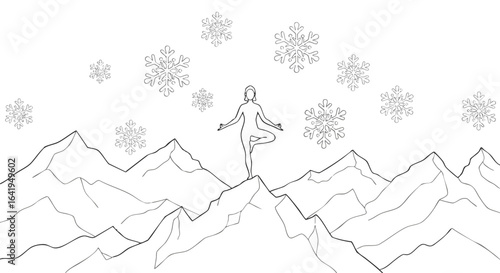 Serene Mountain Yoga Finding Inner Peace Amidst Winter's Beauty