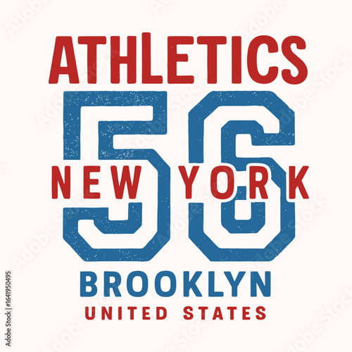 Athletics new york brooklyn sports typography emblem vintage style