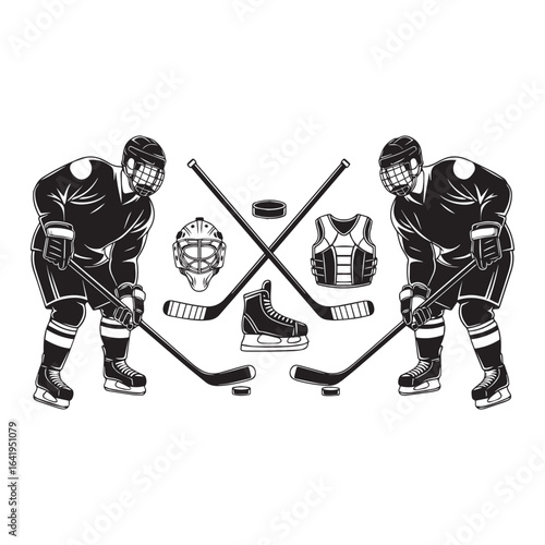 Winter outdoor gear icons set vector illustration with ice axe winter sport cold weather illustration snowshoe