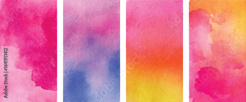 Set of abstract green watercolor water splash on a white background. Vector watercolor texture Watercolor Paint Brush Strokes Bundle – Hand-Painted Brushstroke with Transparent Background