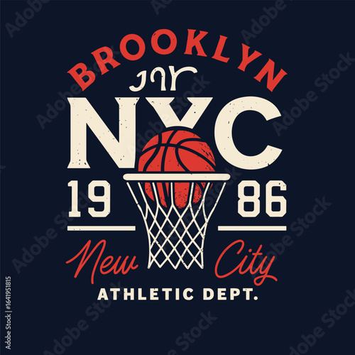 Brooklyn nyc basketball streetwear style vintage sports emblem design