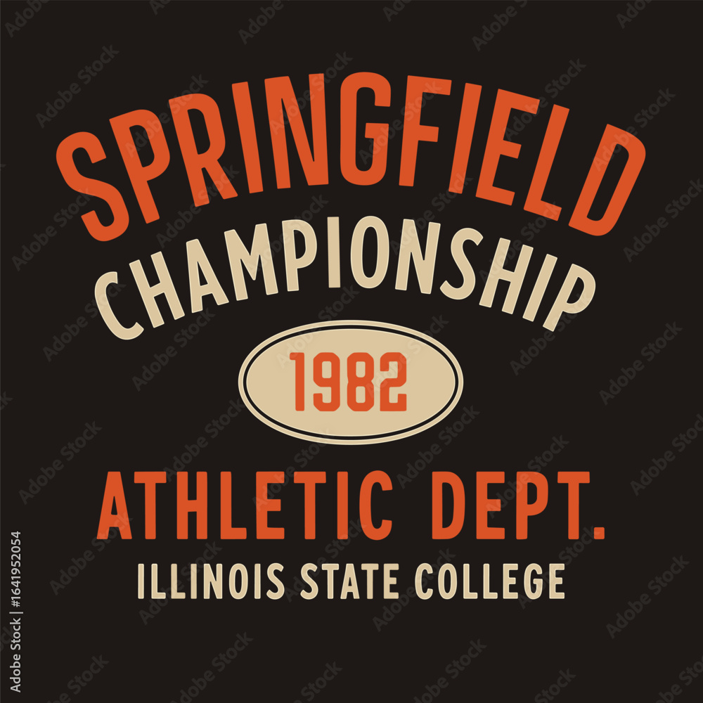 Fototapeta premium Springfield championship athletic department vintage typography design