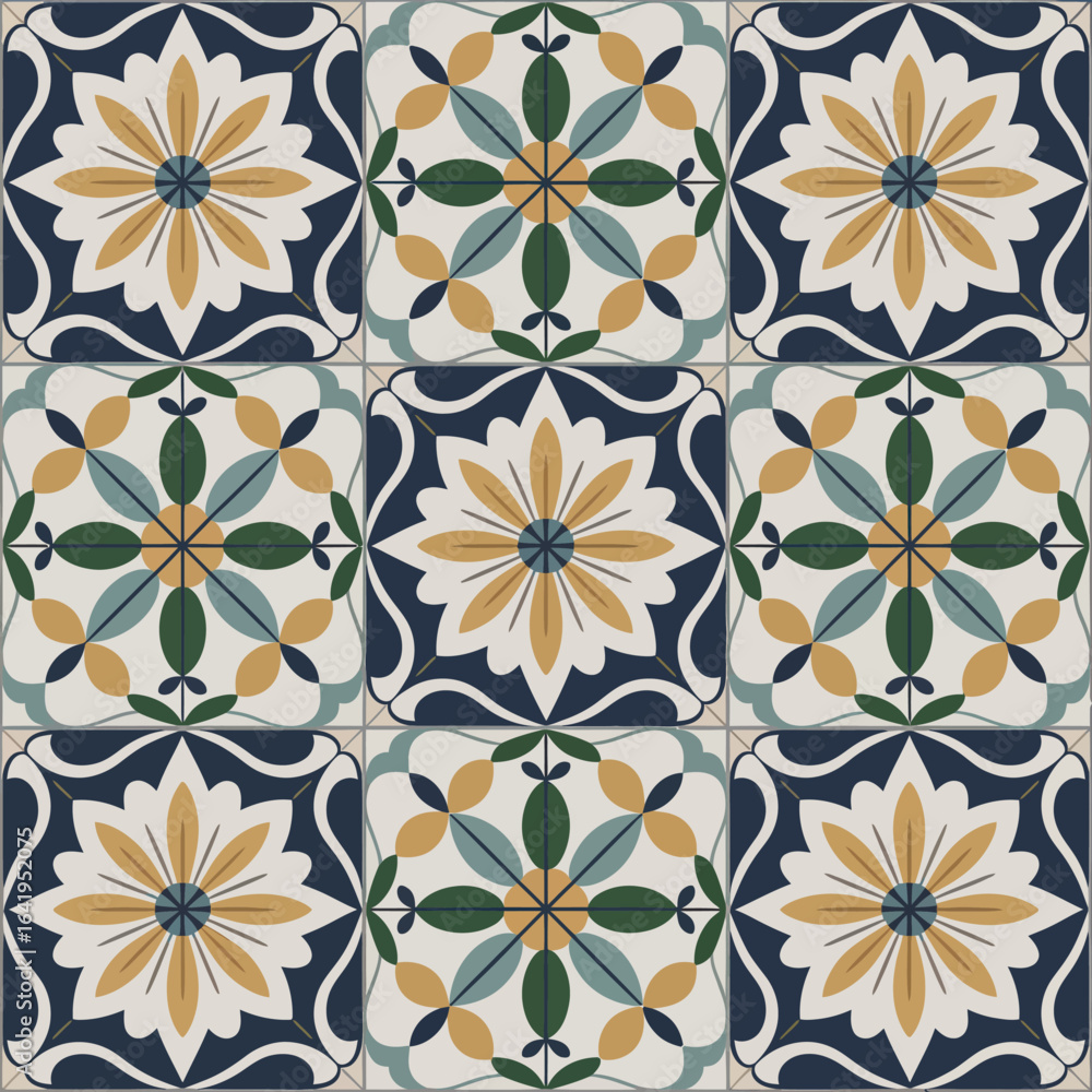 Fototapeta premium vector illustration hires Collection of High-Resolution Abstract Seamless ornament Patterns with Diverse Designs and Textures 