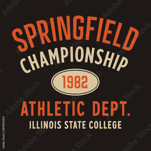 Springfield championship athletic department vintage typography design