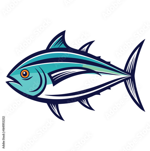 Stylized tuna fish illustration