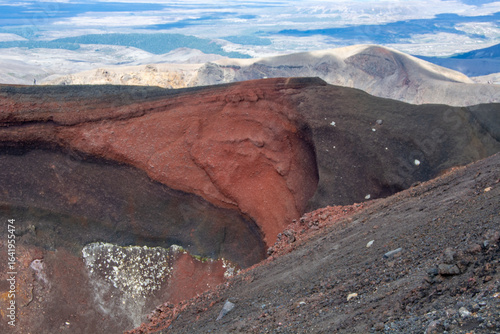 Stunning Volcanic Landscape with Red and Black Rock Formations