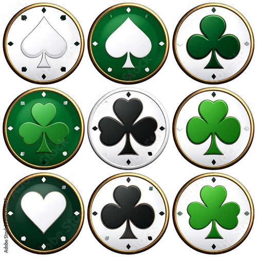 Set of decorative playing card symbols