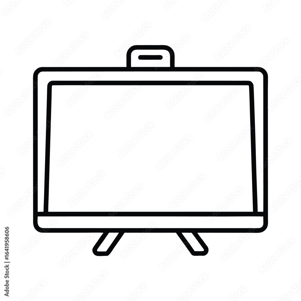 Minimal line art of a whiteboard icon Minimal line art of a whiteboard icon