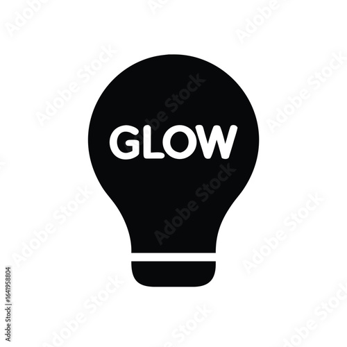 Glow text inside a creative lightbulb icon