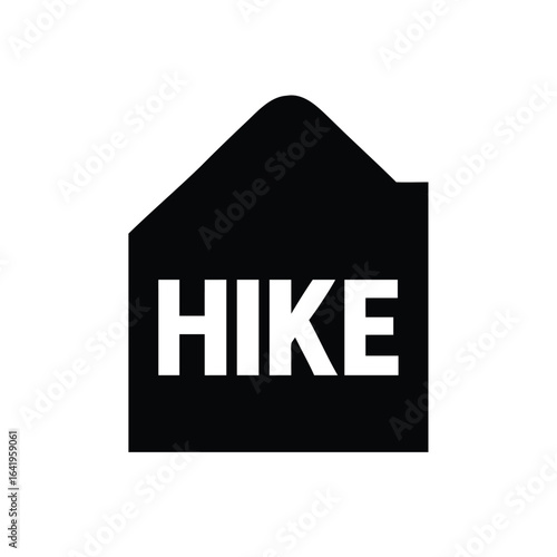 Hike logo inside a mountain shelter silhouette
