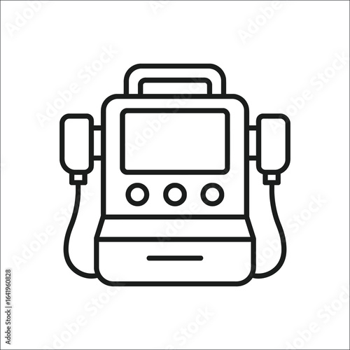 Medical defibrillator machine vector design isolated on white background isolated on transparent background