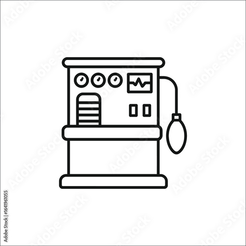 Medical anesthesia machine equipment isolated on white background isolated on transparent background