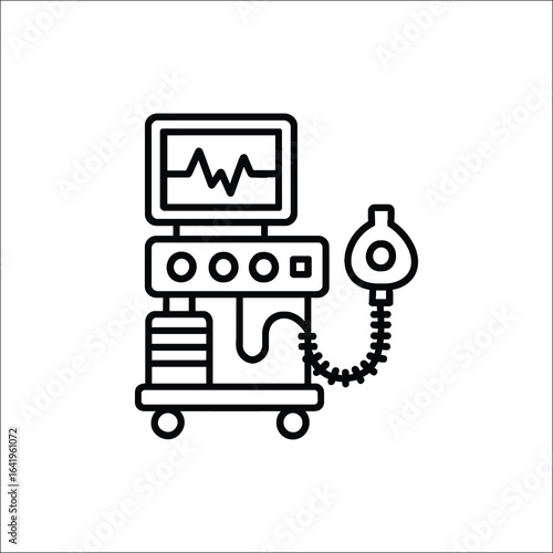 Modern anesthesia machine medical equipment isolated on white background isolated on transparent background
