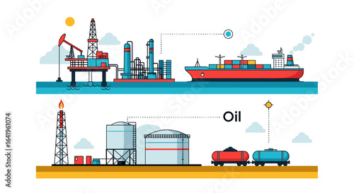 Global oil and gas industry infrastructure exploration transportation and distribution networks