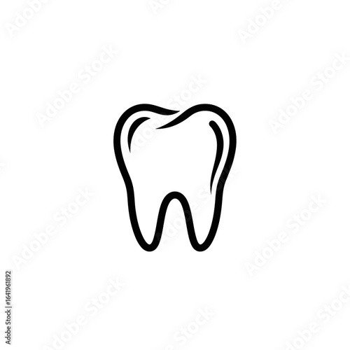 Black outline of a tooth graphic image healthcare icon dental care illustration oral health well being