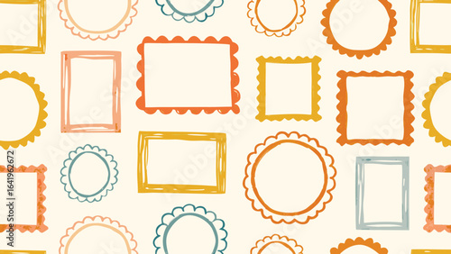 Hand Drawn Decorative Frames Collection – Colorful Vector Borders in Round, Square, and Rectangular Shapes for Scrapbooking, Invitations, Posters, Photo Albums, and Creative Graphic Design Projects