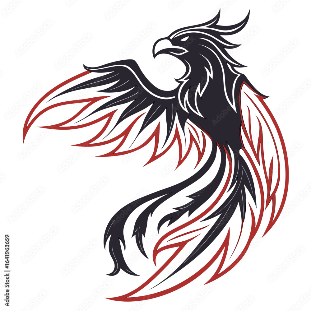 Obraz premium Neon Phoenix Flame Mascot