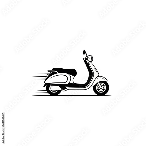 Simple scooter silhouette in a side view
