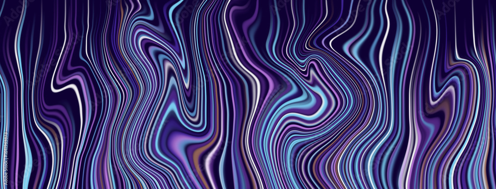 Fototapeta premium Abstract colorful wavy lines creating a mesmerizing glowing effect on dark background
